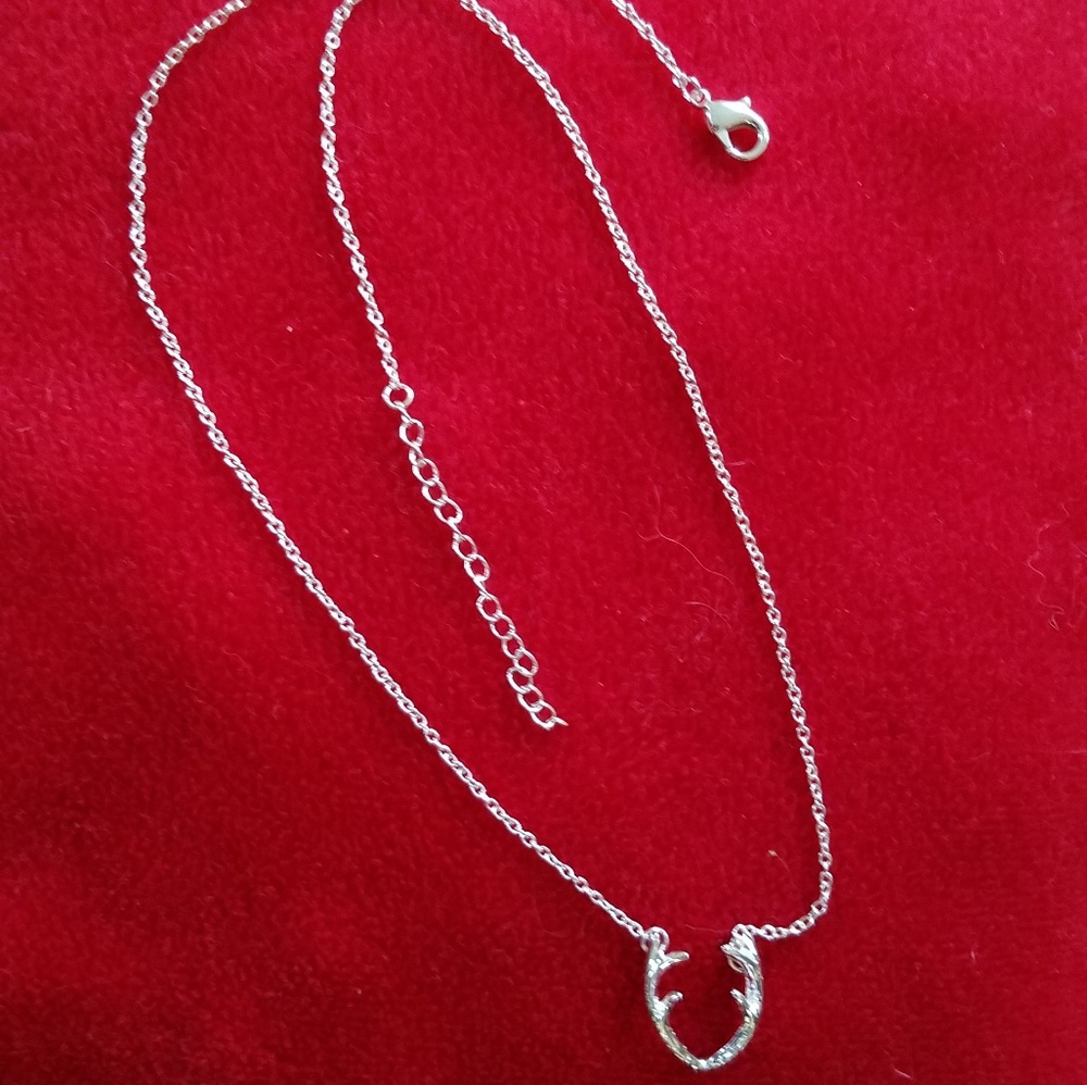 Fun Silver Antler Necklace - Picture 4 of 8